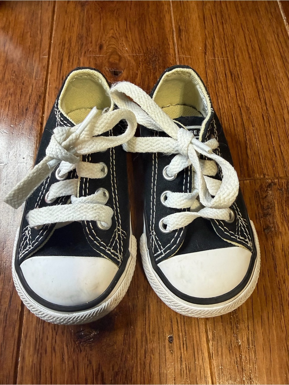 Converse Black Canvas Kids Sneakers with White Accents